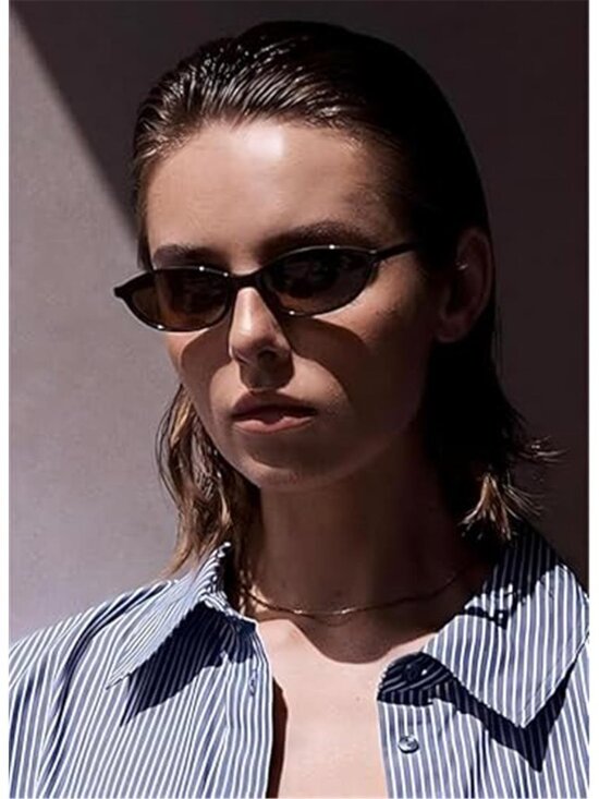 4 Pack Women\'s Retro Oval Cat Eye Sunglasses Y2k Designer Trendy Narrow Shades main image 5